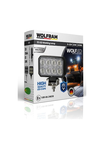 Wolfram Wolf Serisi 32208 Çalışma Lambası Dikdörtgen Maxsi 2720 Lümen Flood - Wolfram 32208