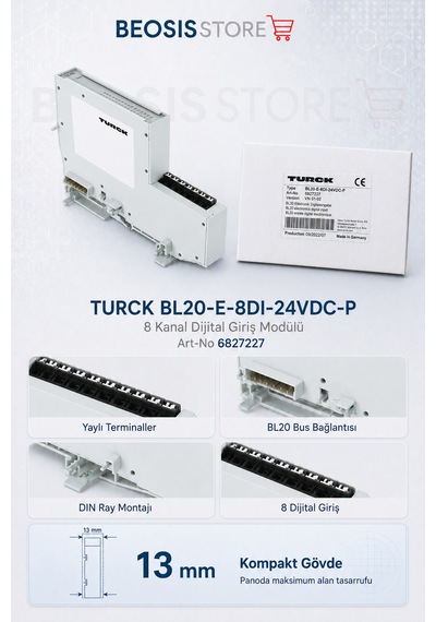 Turck Bl20-e-8dı-24vdc-p 8 Kanal Dijital Giriş Modülü