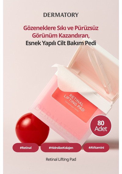 Gözeneklere Sıkı Görünüm Sunan Esnek Yapılı Cilt Bakım Pedi Dermatory Retinal Lifting Ampoule Pad