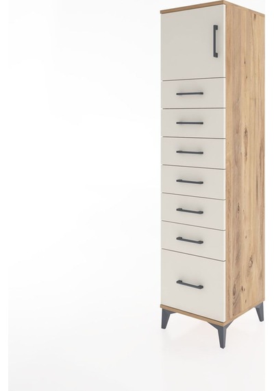Hyperion Dolap Tek Raflı 7 Çekmeceli Tek Kapaklı 44x44x182 Ça... Çam Hyperion Dolap Tek Raflı 7 Çekmeceli Tek Kapaklı 44x44x182 Ça... Çam