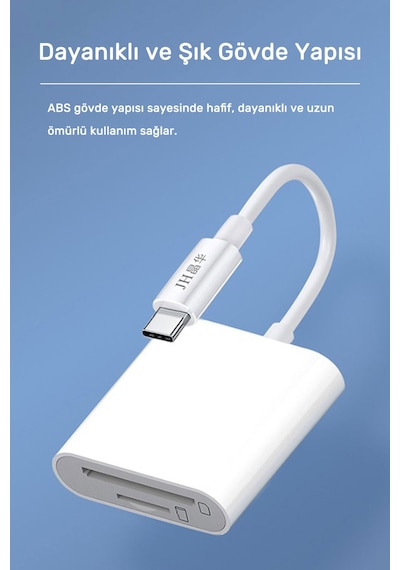 Type-c Sd Tf Microsd Kart Okuyucu, Otg Destekli Hafıza Kart Adaptörü, Telefon Tablet Bilgisayar Kamera Uyumlu, Fotoğraf Video Belge Aktarımı, Kompakt Tak Çalıştır D507