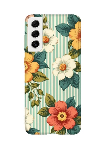 Samsung Galaxy S21 Fe Uyumlu Baskılı Şeffaf Telefon Kılıfı Koleksiyon: Pastel Flowers 4