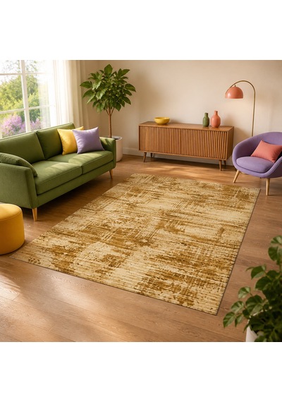 Kartela Halı Riva Halı Kaymaz Taban Makinede Yıkanabilir Halı Hardal Sarısı - 60 X 90 Cm