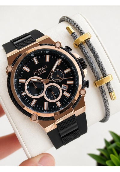 Jg.polo Club Silikon Kordon 2 Yıl Garantili 5 Atm Suya Dayanıklı Erkek Kol Saati+bileklik Jg.ot.2333.1 Rose Gold Jg.polo Club Silikon Kordon 2 Yıl Garantili 5 Atm Suya Dayanıklı Erkek Kol Saati+bileklik Jg.ot.2333.1 Rose Gold