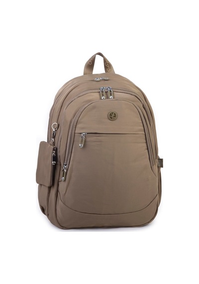 Nas Bag Unisex Büyük Boy Sırt Çantası Çok Gözlü Okul Çantası Haki