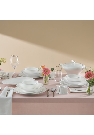 Karaca Fine Pearl Extra Argento 55 Parça 12 Kişilik Yemek Takımı Platin Renkli