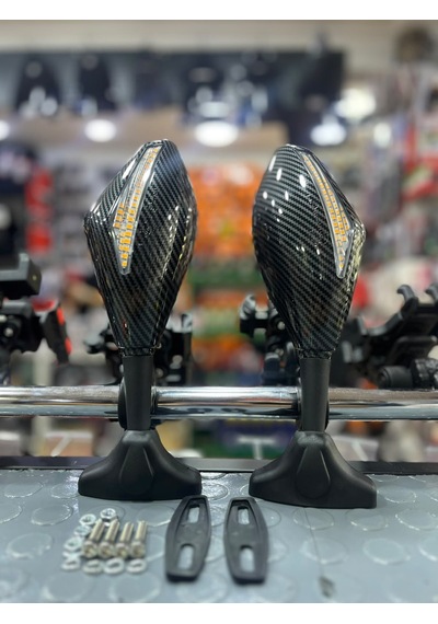 Racing Cbr Model Kayar Sinyalli Ayna Seti Rks R250 -cbr-pulsar Rs Uygun Karbon Görünüm Arasmto