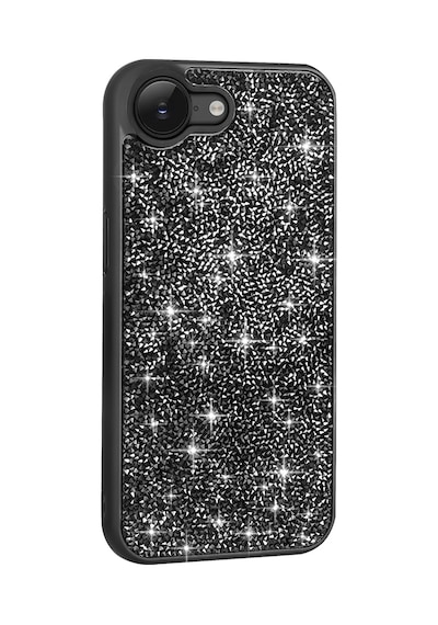 Apple Uyumlu iPhone 16e Kılıf Parlak Taşlı Tasarım Zore Pırlanta Kapak Siyah