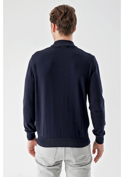 Morven Erkek Lacivert Basic Yarım Balıkçı Yaka Dynamic Fit Rahat Kesim Triko 25kc017002200 Lacivert
