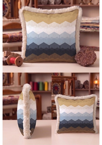 Geometrik Zigzag Motifli Saçaklı Yastık Kılıfı - Chevron Bohem Mavi Krem Püsküllü Kırlent Kılıfı Serin Atlas Opal Geometrik Zigzag Motifli Saçaklı Yastık Kılıfı - Chevron Bohem Mavi Krem Püsküllü Kırlent Kılıfı Serin Atlas Opal