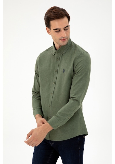 U.s. Polo Assn. Erkek Haki Gömlek Basic 50296757-vr027 Haki