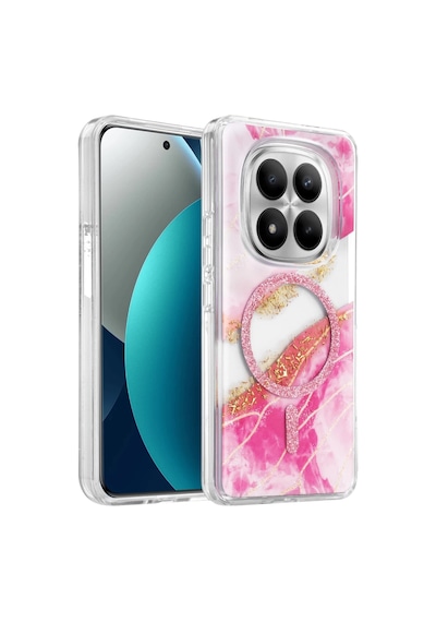 Onegif Xiaomi Redmi Note 15 Pro Plus 5g Lotus Simli Magsafe Kapak - Pembe