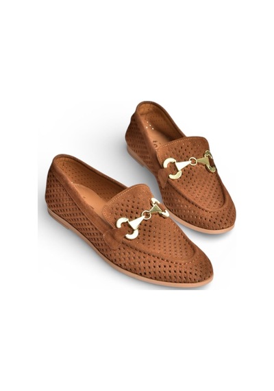 Fox Shoes Y291262402 Taba Süet Toka Detaylı Kadın Babet Taba