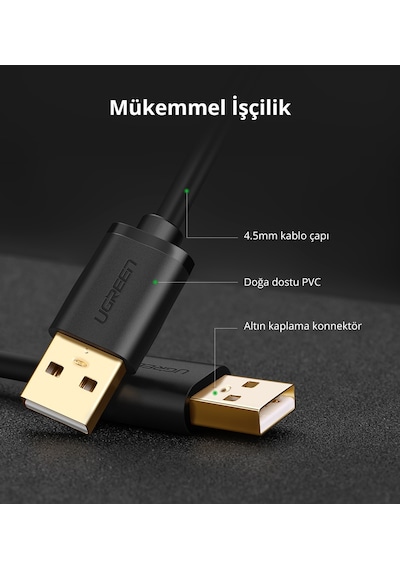 Ugreen Usb To Usb Data Ve Şarj Kablosu, 2 Metre, 10311