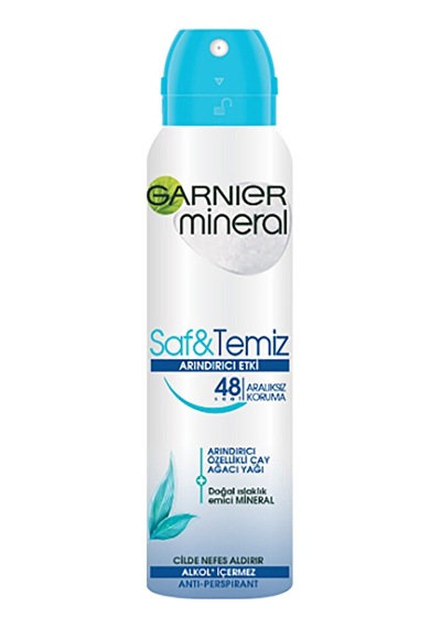 4 Adet Garnier Mineral Deodorant Saf Ve Temiz Sprey Kadın 150 Ml