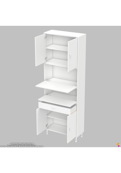 Modilayn Ece Kapaklı Çekmeceli Çok Amaçlı Kiler Dolabı - Mutfak Ve Kahve Köşesi 80 Cm Beyaz Modilayn Ece Kapaklı Çekmeceli Çok Amaçlı Kiler Dolabı - Mutfak Ve Kahve Köşesi 80 Cm Beyaz