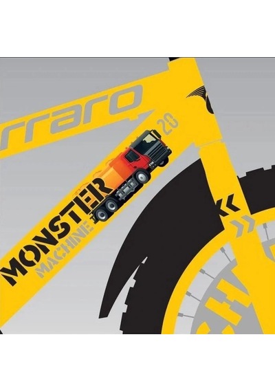 Carraro Monster 20 Jant Alüminyum Çocuk Bisikleti Sarı-gri-siyah-sarı
