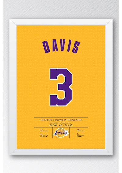 Anthony Davis Forma Çerçeveli Tablo - Nba Los Angeles Lakers Jersey