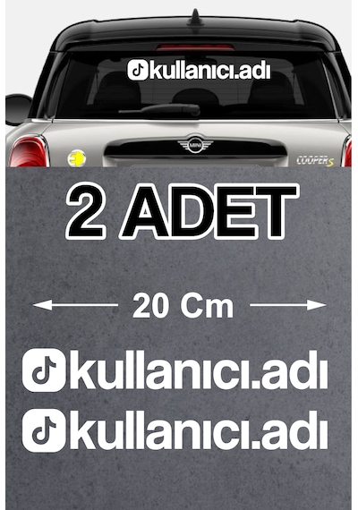 Sticker Dizayn Kişiye Özel Tik Tok Sosyal Medya Sticker - Araba Oto Motosiklet Karavan Cam Sticker - 00927 20 Cm