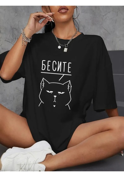 Noıssey Urban Pop Graphic Kadın Tişört Koleksiyonukod 5119 Siyah