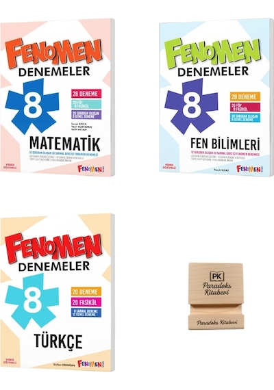 Fenomen Lgs 8. Sınıf Matematik Türkçe Ve Fen Bilimleri 3lü Deneme Seti + Telefon Standı