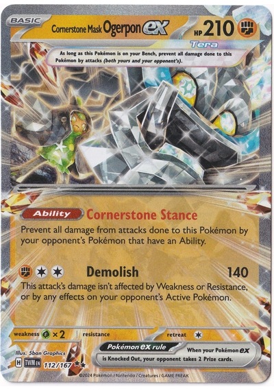 Cornerstone Mask Ogerpon Ex 112 - Pokemon Twilight Masquerade - Pokemon Kartı Mint