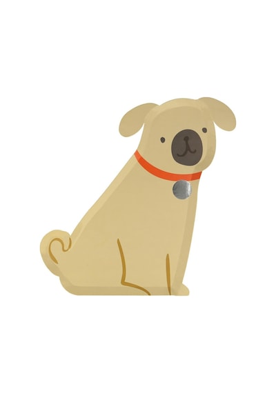 Meri Meri - Pug Plates - Yavru Köpek Tabaklar - 8'li