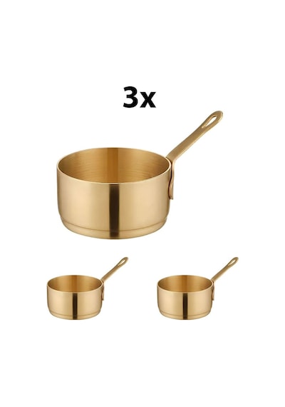 3 Adet 304 Çelik 60 Ml Mini Sosluk Kahvaltılık Ketçap Mayonez Sos Kabı 632sr-3 Gold
