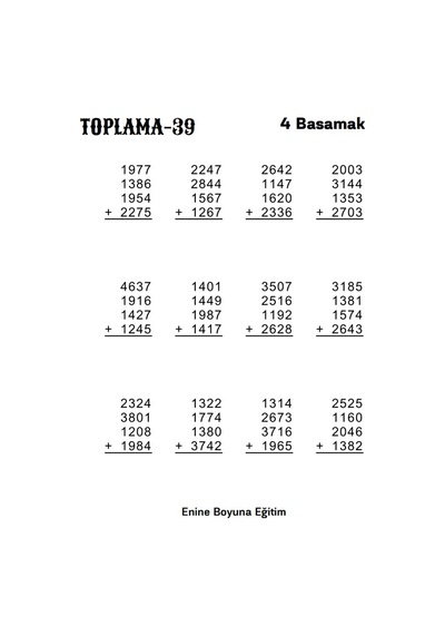 Herkes İçin Matematik Dört İşlem Alıştırmaları Süper Kitabı