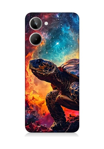 Realme 10 Uyumlu Galaktik Kaplumbağa Desenli Silikon Kılıf