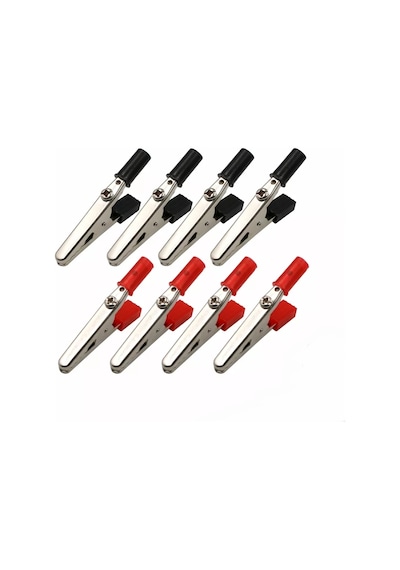 4 Takım 50mm Test Probu Metal Timsah Ağzı Krıkodil Mini Akü Maşa