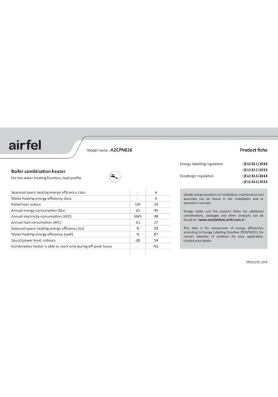 Airfel Maestro Power Premix 30 Kw Tam Yoğuşmalı Kombi