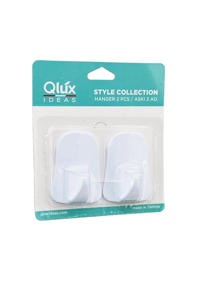 Qlux L-00735 2pcs Opak Beyaz Plastik Askı 5047 Çok Renkli