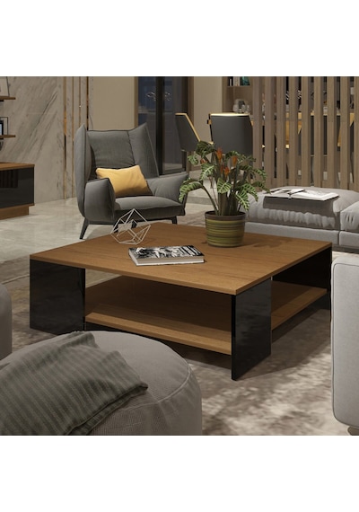 Trendstyle 4s Mdf Tv Ünitesi Ve Orta Sehpa 2'li Set - Ceviz Siyah Ceviz - Siyah