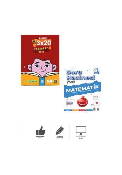 6. Sınıf Prestij Matematik Soru Hazinesi+ Paragraf Deneme Bigelio+nartest