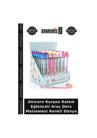 Unicorn Kurşun Kalem Eğlenceli Araç Ders Malzemesi Renkli Dünya Çok Renkli