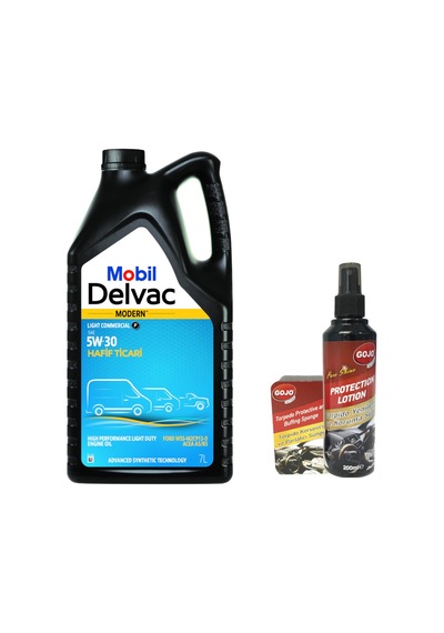 Mobil Delvac Modern Light Commercial F 5W-30 Motor Yağı 7 L + Gojo Araç Bakım Seti