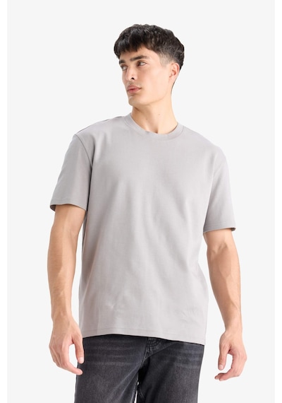 Defacto Regular Fit Bisiklet Yaka Basic Düz Kısa Kollu Tişört E7961ax25augr198 Gri