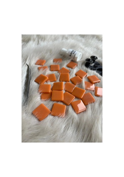 Sanatsal Mozaik Turuncu 2,5x2,5cm Mozaik Sanatı Malzeme 100gr