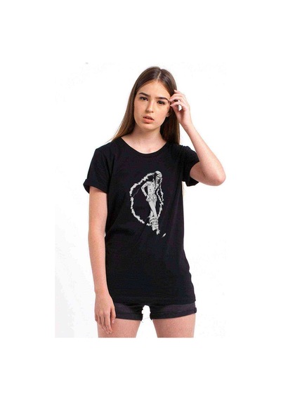 One Piece Baskılı Siyah Kadın Tshirt (534291000)