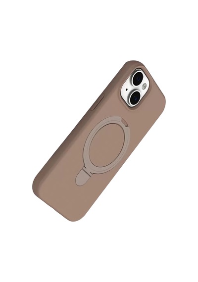 Newface Apple iPhone Uyumlu  15 Regal Magsafe Standlı Kapak - Çöl Titanyum
