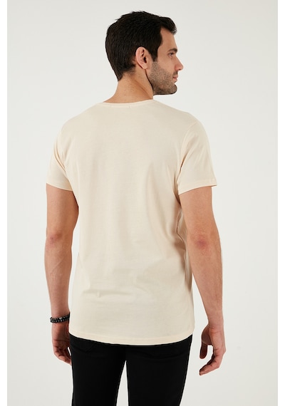 Buratti Pamuklu Slim Fit Bisiklet Yaka Erkek T Shirt 541Ifit Bej Buratti Pamuklu Slim Fit Bisiklet Yaka Erkek T Shirt 541Ifit Bej