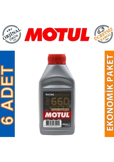 Motul Rbf 660 Fl Dot 4 500 Ml Sentetik Fren Hidrolik Yağı 6 Adet