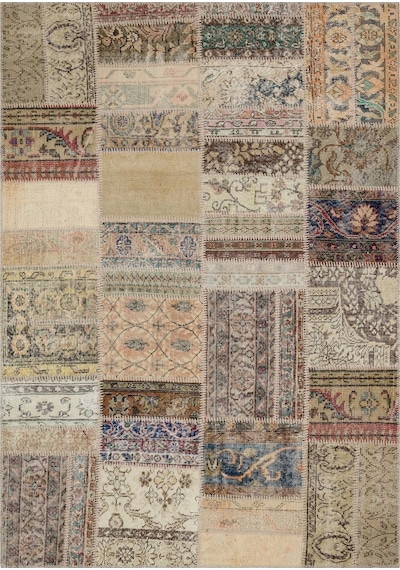 El Yapımı Keten Patchwork Halı 160x230 Cm - 6289