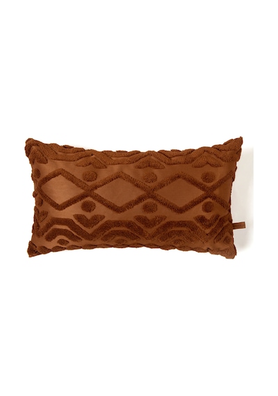 Bohem Özel Tasarım Punch Panç Desen Dekoratif Dikdörtgen Kırlent Kılıfı 28x50 cm Letta Taba