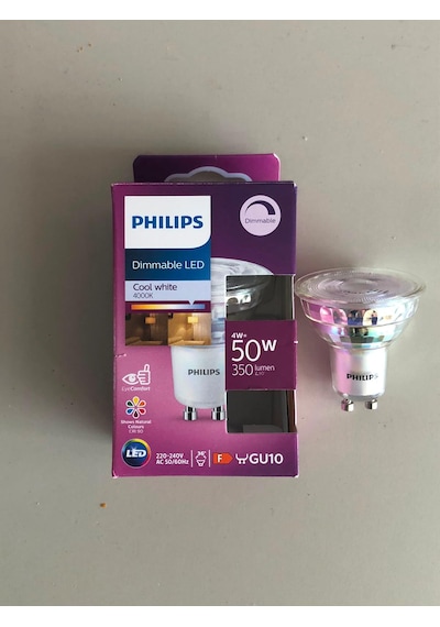 3 Adet Philips 4w 50w 350 Lumen 4000k Günışığı Dimli Gu10 Led Spot 15.000 Saat -