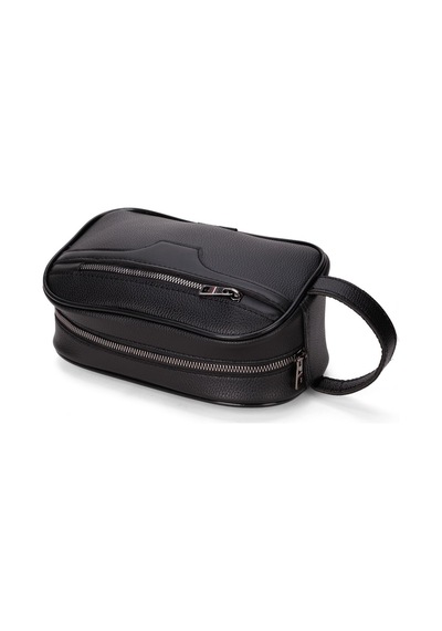 Newish Polo Erkek Deri Portföy Clutch Traş Kozmetik Bakım Ve Günlük El Çantası New366 Siyah