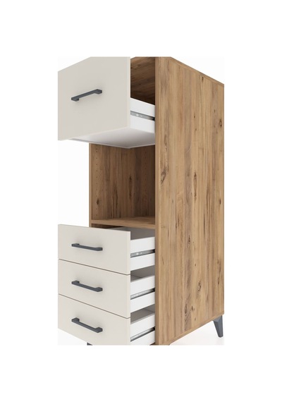 Kronos Dolap Tek Raflı 4 Çekmeceli 44x59x134 Çam-aytaşı Atlas Çam