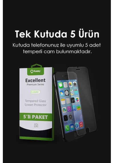 Alcatel 1S 2021 ile Uyumlu Temperli Ekran Koruyucu Kırılmaz Cam Ekonomik 5'li Paket