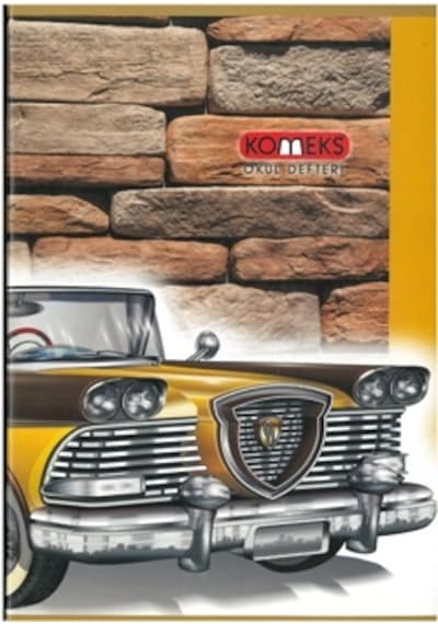 Komeks Dikişli Defter Karton Kap. Kareli 80 Yp A4 Sarı Araba